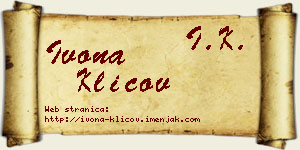 Ivona Klicov vizit kartica